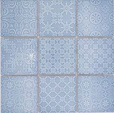 Jasba Clara mosaico in ceramica gres nordico blu lucido look retrò cucina bagno doccia MOSJBC135 1 tappetino