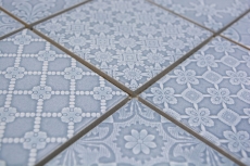 Jasba Clara mosaico in ceramica gres nordico blu lucido look retrò cucina bagno doccia MOSJBC135 1 tappetino