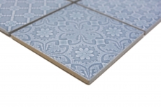 Jasba Clara mosaico in ceramica gres nordico blu lucido look retrò cucina bagno doccia MOSJBC135 1 tappetino