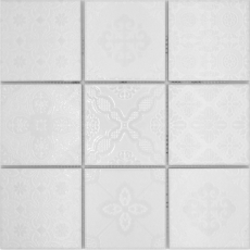 Jasba Clara mosaico ceramico in gres bianco lucido look retrò cucina bagno doccia MOSJBC139 1 tappetino