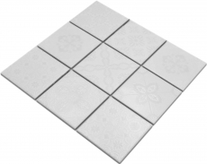 Jasba Clara mosaico ceramico in gres bianco lucido look retrò cucina bagno doccia MOSJBC139 1 tappetino
