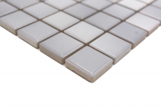 Jasba Agrob Buchtal Fresh mosaico in ceramica gres grigio argento mix lucido cucina bagno doccia MOSJBF219 1 tappetino