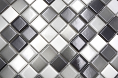 Jasba Agrob Buchtal Fresh mosaico ceramica gres bianco grigio mix lucido cucina bagno doccia MOSJBF221 1 tappetino