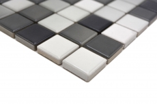Jasba Agrob Buchtal Fresh mosaico ceramica gres bianco grigio mix lucido cucina bagno doccia MOSJBF221 1 tappetino