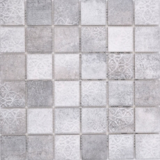 Piastrelle di mosaico ceramico Jasba cemento-mix opaco aspetto cemento parete cucina piastrelle bagno parete doccia / 10 tappetini di mosaico