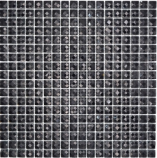 Mosaico di vetro QUADRAT CRYSTAL GLITTER BLACK MOS130-B824 1 tappetino