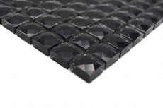 Mosaico di vetro QUADRAT CRYSTAL GLITTER BLACK MOS130-B824 1 tappetino