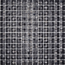 Mosaico di vetro QUADRAT CRYSTAL GLITTER BLACK MOS130-X826 1 tappetino