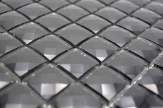 Mosaico di vetro QUADRAT CRYSTAL GLITTER BLACK MOS130-X826 1 tappetino