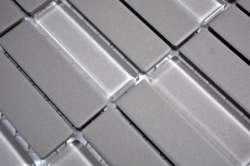 Piastrella di mosaico in ceramica tondini grigio vetro non smaltato MOS24-0204_f