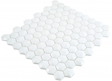 Mosaico di vetro esagonale esagonale mosaico bianco 3D mosaico piastrelle parete backsplash cucina bagno MOS11-AR01
