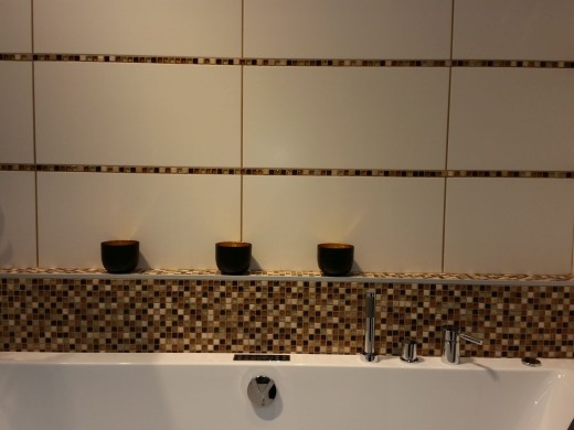 Mosaico di vetro in pietra naturale beige marrone crema ocra arancione - MOS92-1206