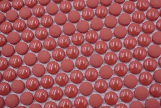 Mano modello rotondo smalto mix rosso lucido / opaco muro piastrelle backsplash cucina doccia bagno MOS140-0911_m