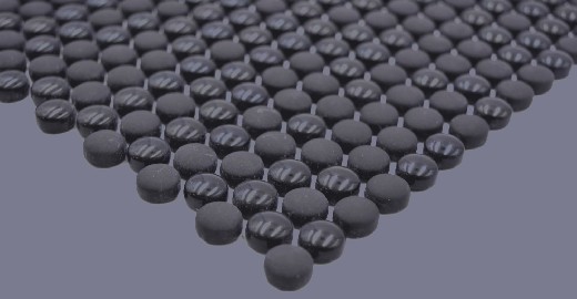 Mano modello rotondo smalto mix nero lucido / opaco muro piastrelle backsplash cucina doccia bagno MOS140-0311_m