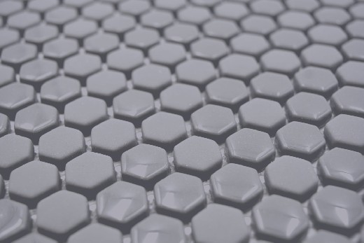 Campione a mano Smalto esagonale mix grigio lucido/opaco piastrelle parete backsplash cucina doccia bagno MOS140-0201_m