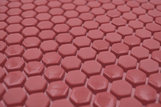 Campione a mano Smalto esagonale mix rosso lucido/opaco piastrelle parete backsplash cucina doccia bagno MOS140-0901_m