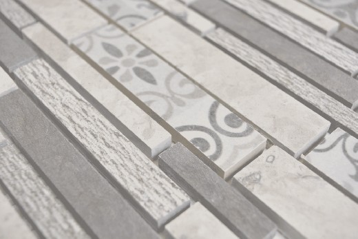 Mano modello composito marmo / ceramica mix grigio 3F parete piastrelle backsplash cucina doccia bagno MOS180-D0927G_m
