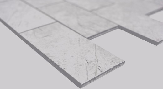 Motivo a mano rettangolare in vinile effetto pietra Marianne Subway Level opaco piastrella per parete backsplash cucina doccia bagno MOS200-MLM_m