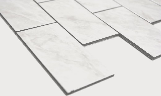Campione a mano rettangolo AC effetto pietra Carrara look Subway Level glossy wall tile backsplash cucina doccia bagno MOS200-CLG_m