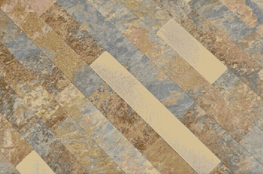 MOS200-MSG_m è un mosaico di piastrelle in vinile composito dipinto a mano con effetto pietra Multi Slate/Gold