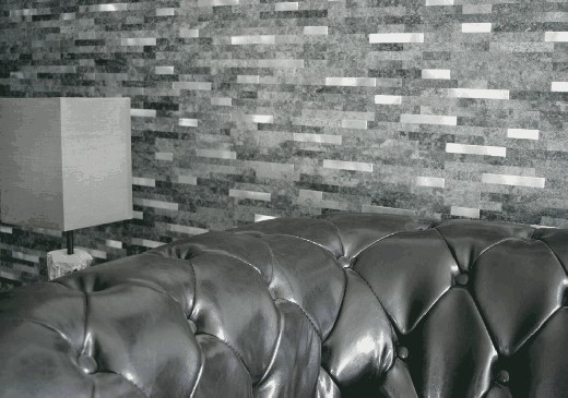 Disegno a mano in vinile composito effetto pietra nero quarzo/argento piastrelle da parete backsplash cucina doccia bagno MOS200-22BS_m