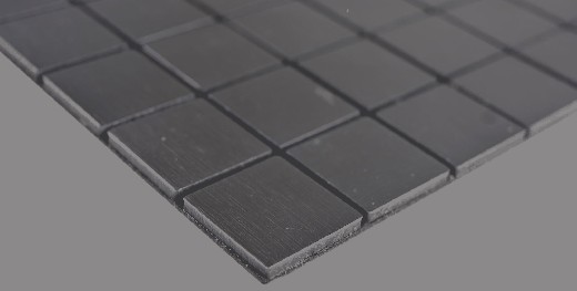 Disegno a mano quadrato alluminio nero Silk Brushed piastrelle da parete backsplash MOS200-L3B_m