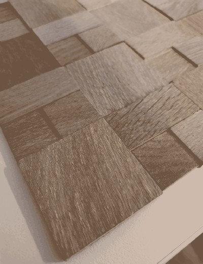 Combinazione di campioni a mano Woodland Oak Wood grigio blu chiaro 3D wall tile backsplash MOS170-22G_m