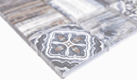 Disegno a mano quadrato Crystal mix blue wall tile backsplash Mos160-w400_m