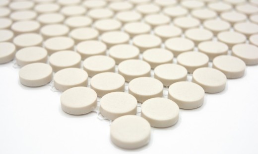 Mosaico in alluminio dipinto a mano in ceramica bianco pulsante beige chiaro non smaltato MOS10-1202-R10_m