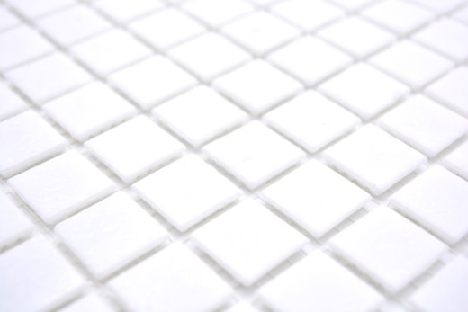 Campione a mano di mosaico in vetro bianco MOS50-0101_m