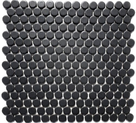 Piastrella di mosaico in ceramica a bottone nero opaco MOS10-0311