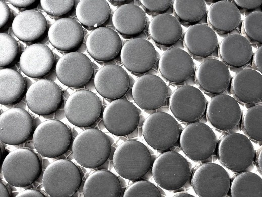 Piastrella di mosaico in ceramica a bottone nero opaco MOS10-0311
