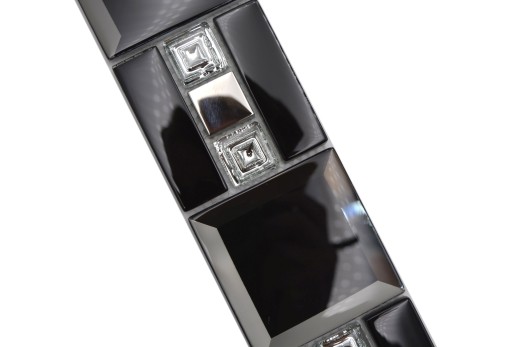 Bordo a mosaico in vetro nero argento moderno - MOS88-S89
