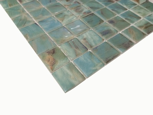 Mosaico piscina mosaico piscina mosaico vetro acquamarina shimmer verde turchese grigio crema argento parete pavimento cucina bagno doccia MOS220-71383U