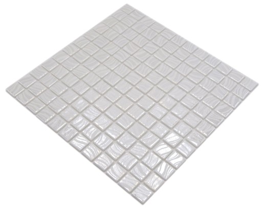 Piastrella di mosaico Mosaico per piscina Mosaico per piscina Bianco Crema Argento Lucido metallizzato Parete doccia SPAGNA MOS220-78252U