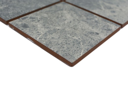Mosaico ceramico grigio-verde effetto pietra opaca Piastrella MOS22-BH395_f | 10 tessere di mosaico
