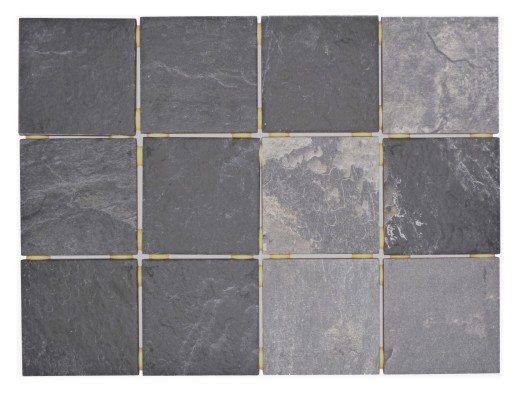 Ceramico mosaico Grigio Antracite Nero Opaco Effetto Pietra Piastrella MOS22-BH493_f | 10 tessere di mosaico
