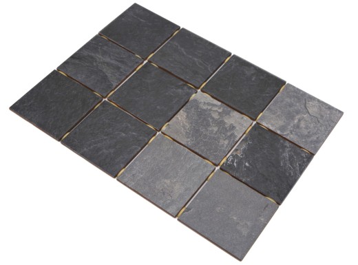 Ceramico mosaico Grigio Antracite Nero Opaco Effetto Pietra Piastrella MOS22-BH493_f | 10 tessere di mosaico
