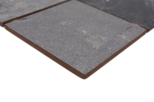 Ceramico mosaico Grigio Antracite Nero Opaco Effetto Pietra Piastrella MOS22-BH493_f | 10 tessere di mosaico