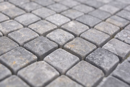 Marmo mosaico Grigio chiaro Grigio Antracite Pietra naturale Antica MOS36-TN23_f
