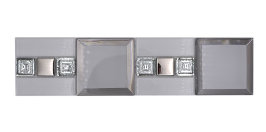 Mosaico bordo in vetro bianco argento moderno - MOS88-S98_f