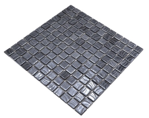 Mosaico piastrelle piscina mosaico piscina mosaico nero grafite argento parete doccia SPAGNA - MOS220-78253U_f