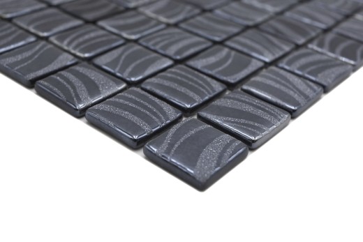 Mosaico piastrelle piscina mosaico piscina mosaico nero grafite argento parete doccia SPAGNA - MOS220-78253U_f
