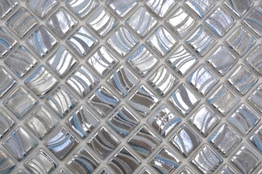 Mosaico piscina piastrella di mosaico argento blu oro turchese accenti doccia parete SPAGNA - MOS220-78254U_f