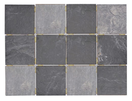 Campione a mano di mosaico ceramico grigio antracite nero opaco effetto pietra Piastrella MOS22-BH493_m
