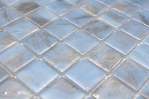 Mosaico dipinto a mano mosaico piscina mosaico azzurro marmorizzato grigio crema argento shimmer parete doccia SPAGNA - MOS220-71252U_m