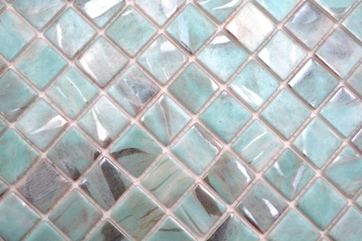 Handmuster piastrella di mosaico mosaico piscina mosaico piscina turchese blu grigio crema argento shimmer parete doccia SPAGNA - MOS220-71253U_m