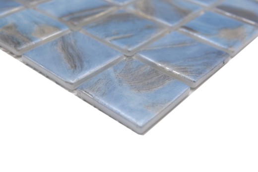 Mosaico di piscina dipinto a mano mosaico di vetro mosaico marmorizzato shimmer grigio crema argento parete pavimento cucina bagno doccia - MOS220-71382U_m