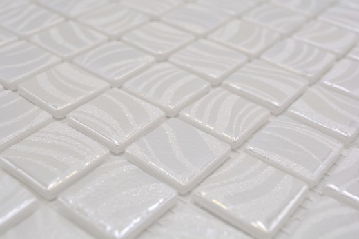 Campione a mano piastrelle mosaico piscina mosaico piscina mosaico bianco crema argento lucido metallico parete doccia SPAGNA - MOS220-78252U_m