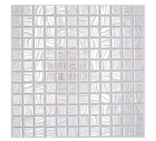 Campione a mano piastrelle mosaico piscina mosaico piscina mosaico bianco crema argento lucido metallico parete doccia SPAGNA - MOS220-78252U_m